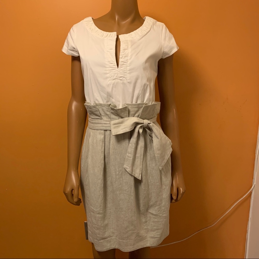 BCBG linen skirted dress